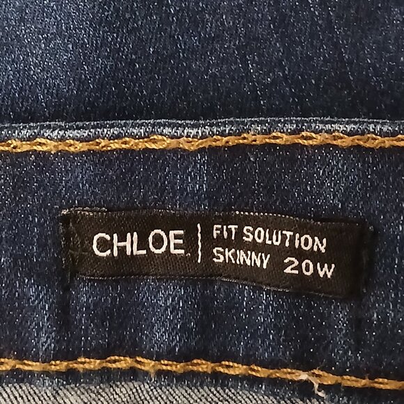 Tahari Jeans Plus Size 20 W Chloe Skinny Ankle Fit Solution Blue Denim Stretch - Picture 7 of 9